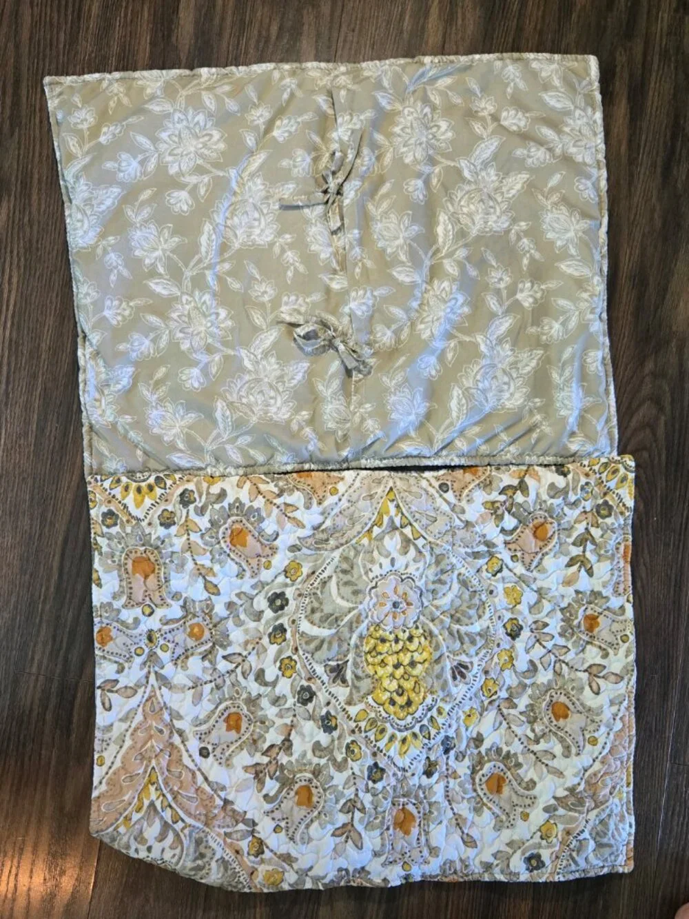Shabby Chic/Cottagecore Style Pastel Floral Quilted Pillow Shams